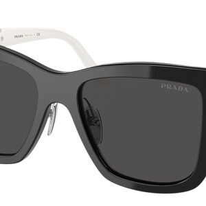 Prada Triangle Logo Square Acetate & Metal Sunglasses